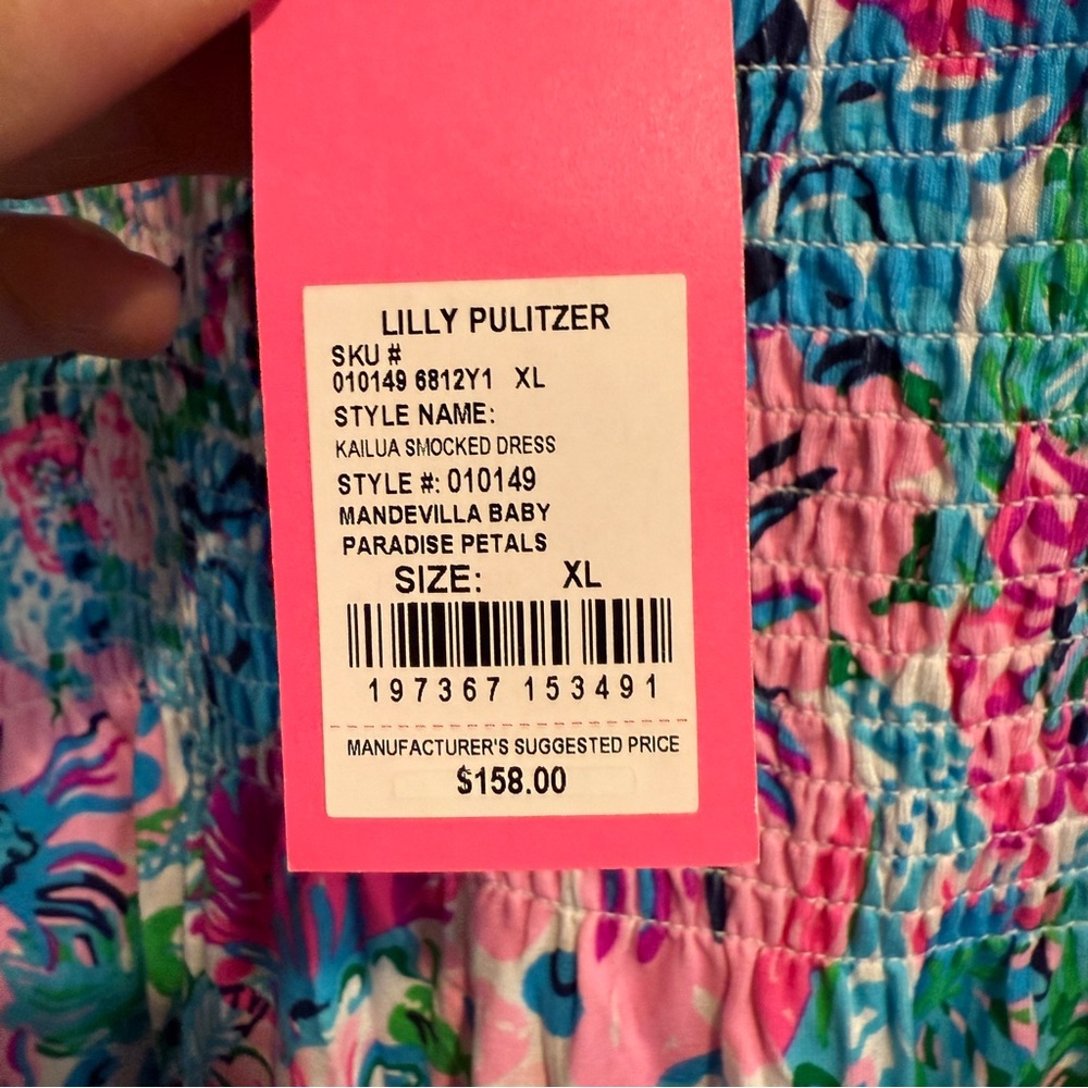 NWT Lilly Pulitzer Kailua Smocked Dress Paradise Petals - Picture 6 of 10